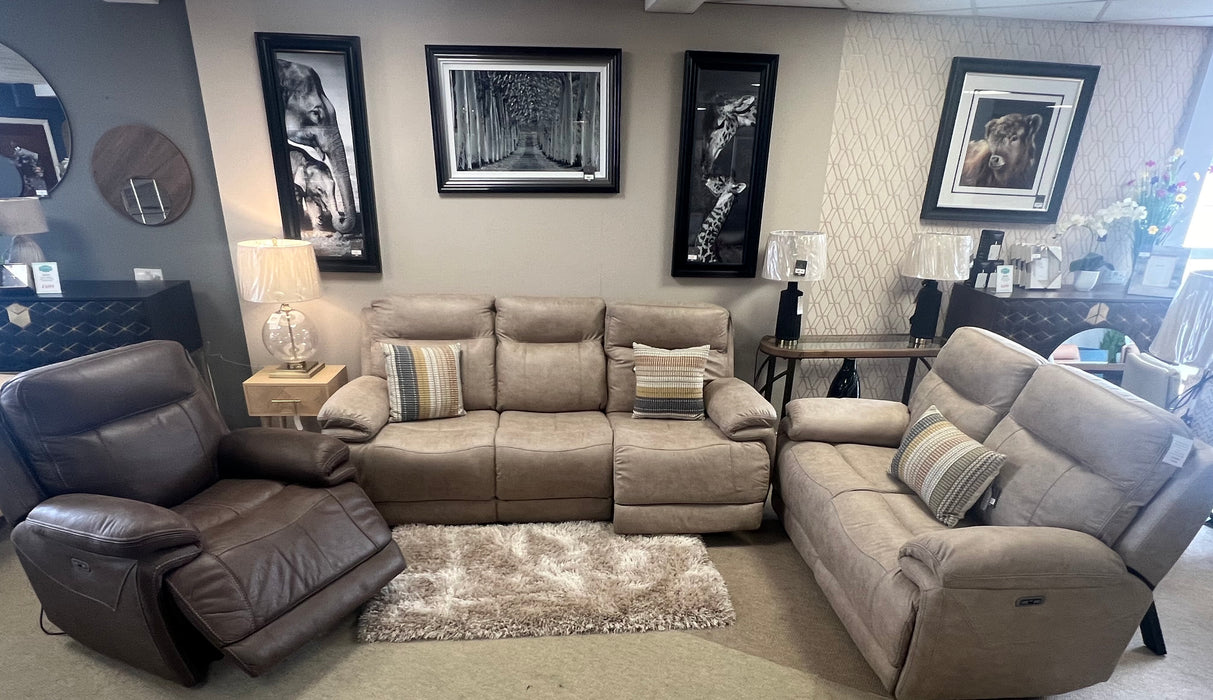 Oslo 3+2+1 Motorised Recliner Sofa Suite | Ecru