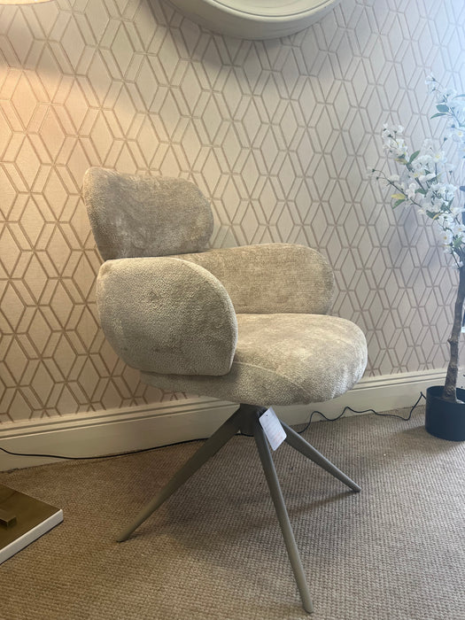 Athena Rectangle Dining Table & 6 Beige Dining Chairs