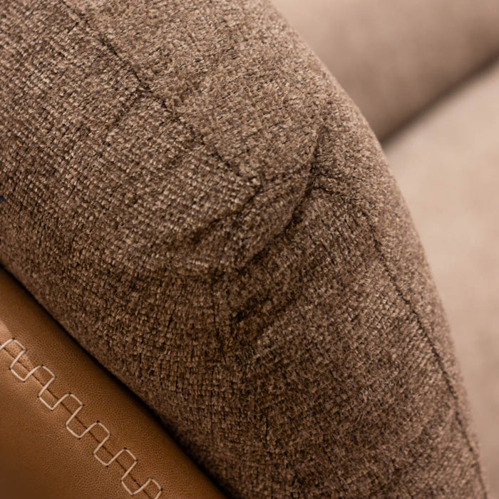 Khloe rocking swivel chair in latte with footstool