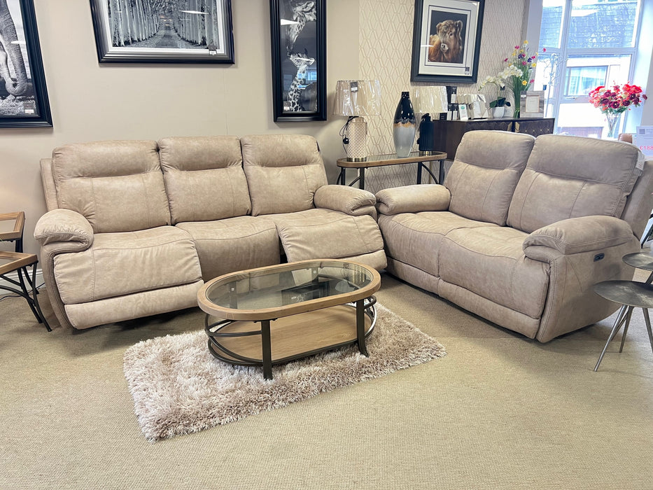 Oslo 3+2 Motorised Recliner Sofa Suite | Ecru