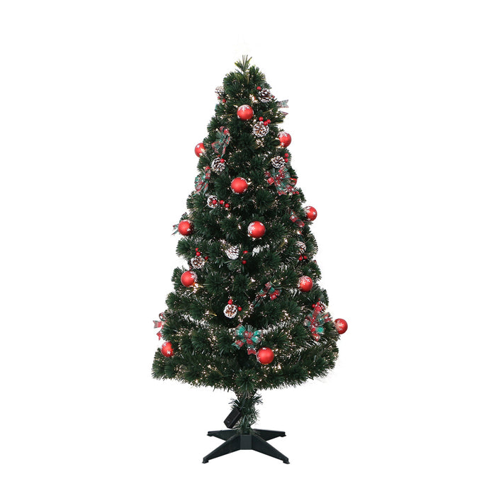 5ft Fiber Optic Christmas Tree W/bows Balls