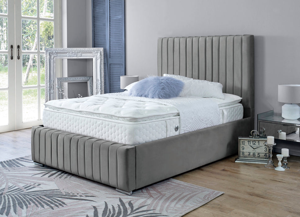 Grey Velvet | Kingsize Bedframe | Bella