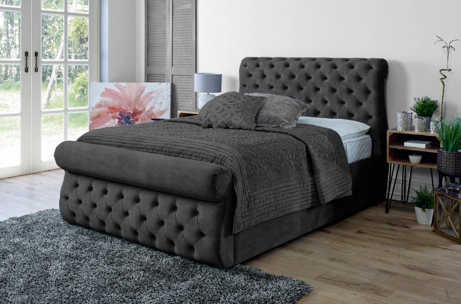 Swan Naples Black small Double bedframe