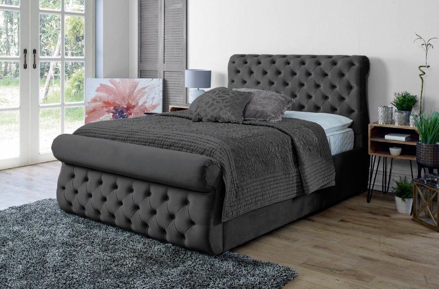 Swan Black Double Bedframe