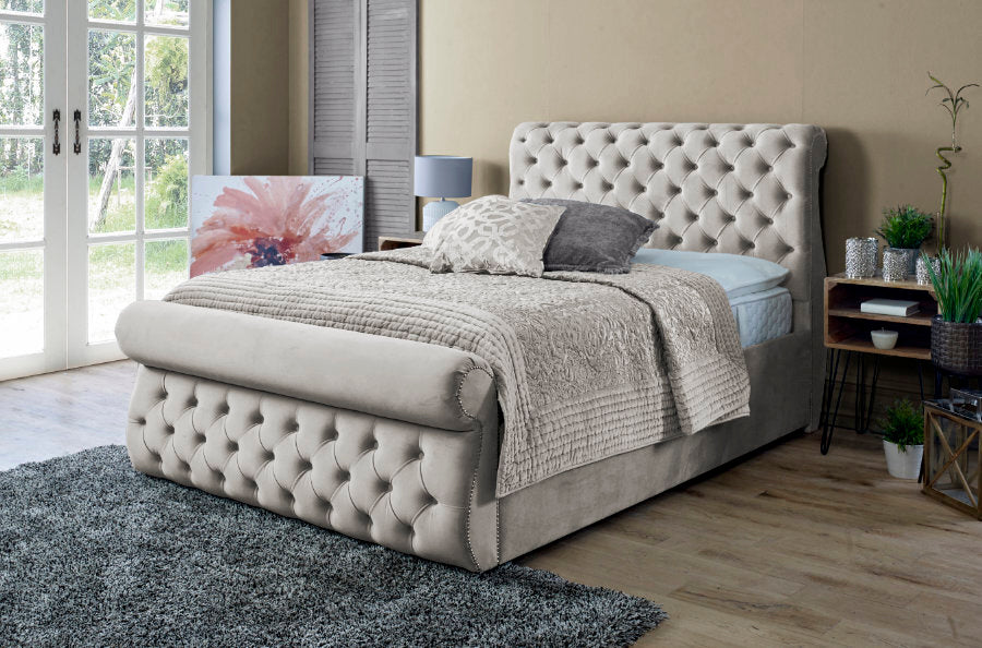 Swan Beige Small Double Bedframe