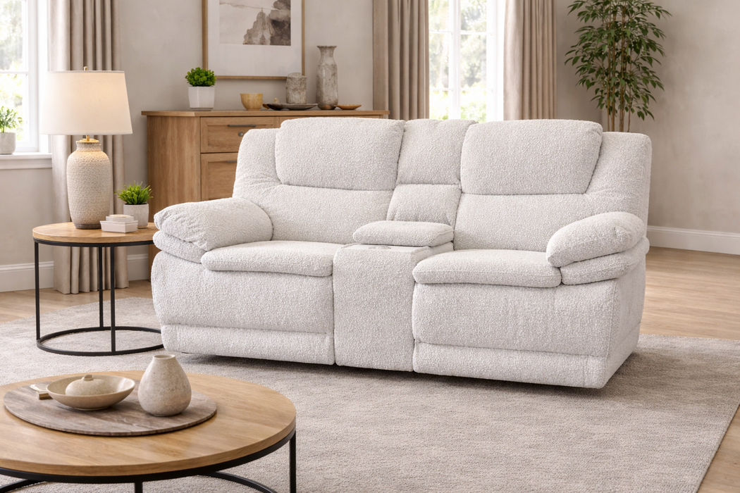 2 Seater Hampton Luxury Power Recliner Sofa Suite with Power Headrests & Lumbar Support
