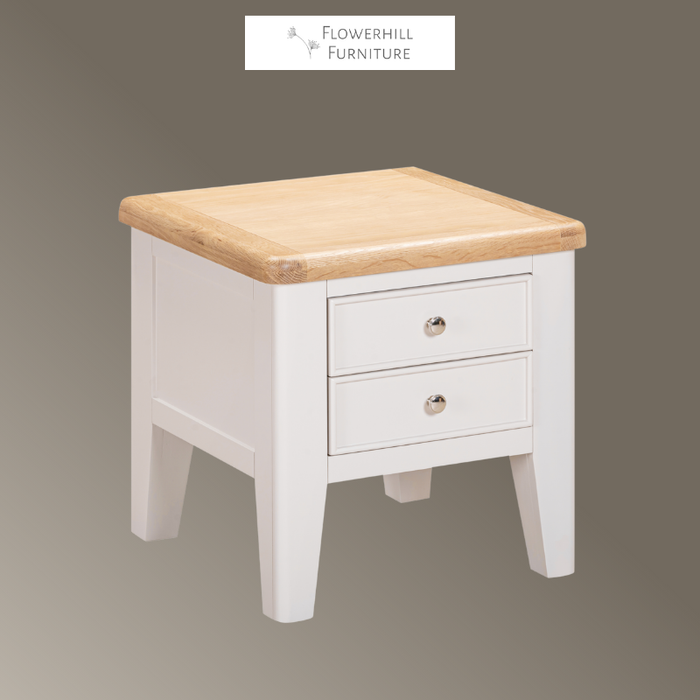 Maya 2 Drawer Oak Lamp Table
