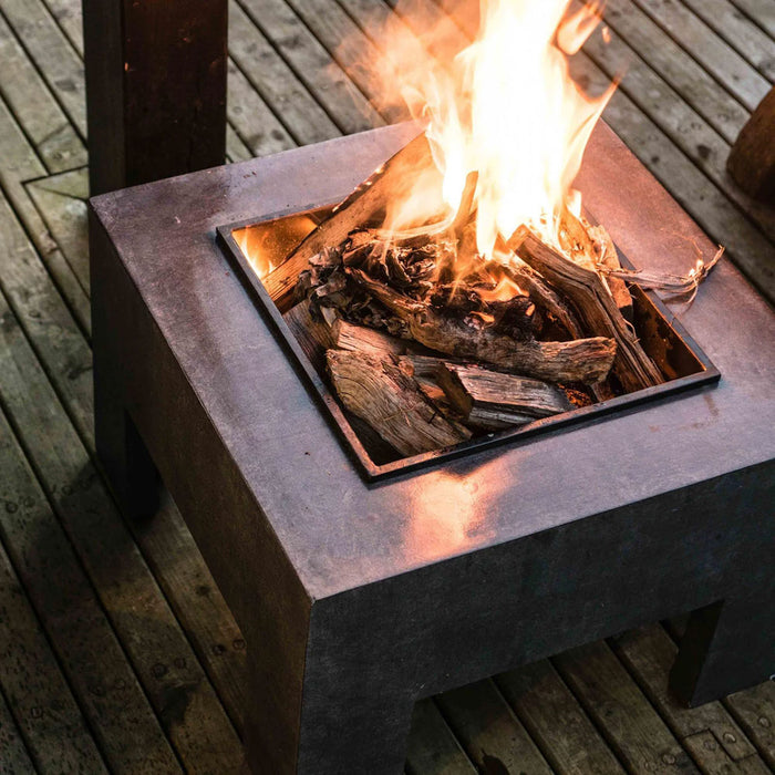 Square Firebowl & Square Console Cement 40cm