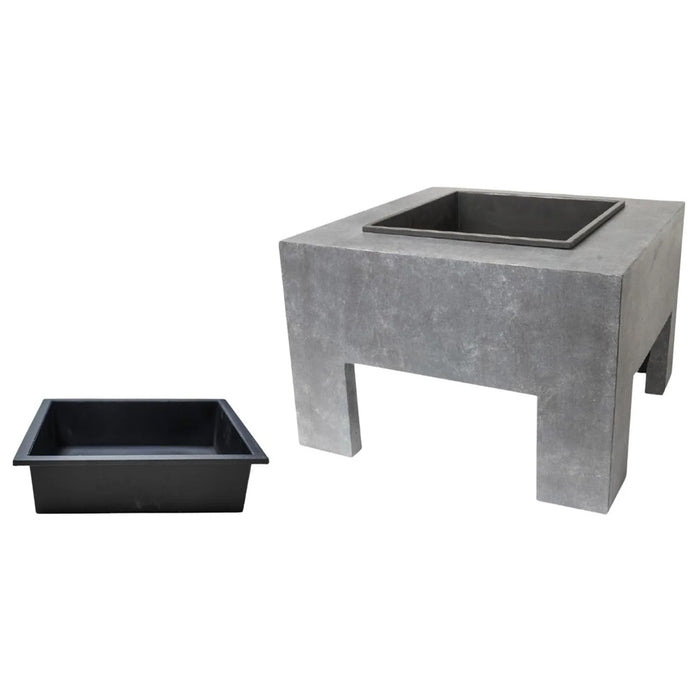 Square Firebowl & Square Console Cement 40cm