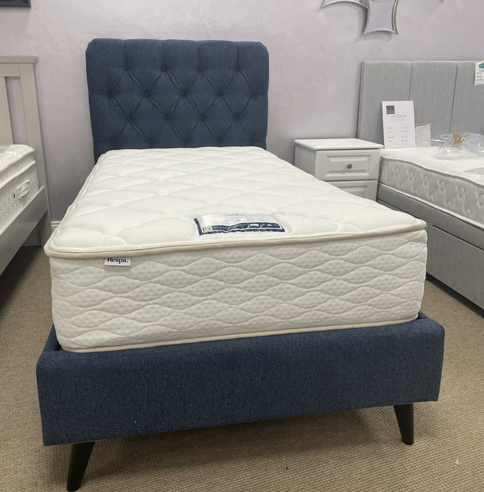 Alice Dark Blue Button Back | Double Bed-Frame