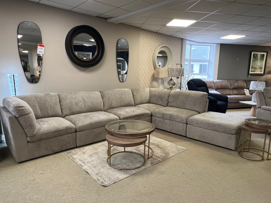 Brandon mushroom 6 piece modular corner sofa