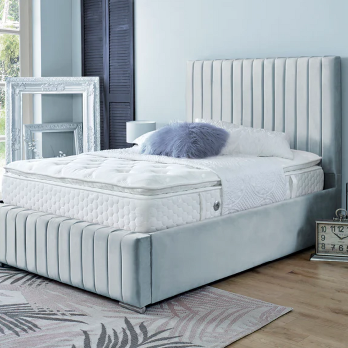 Silver Velvet | Kingsize Bedframe | Bella