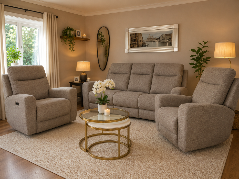 Harper 3+1+1 Power Recliner Suite – Taupe