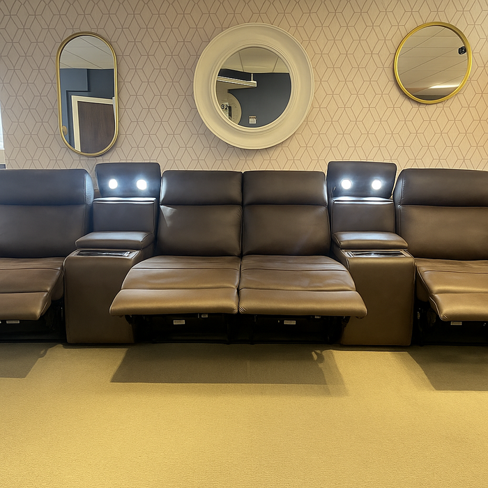 4 Seater Cinema Power Recliner Sofa | Brown Colour | Verona Collection