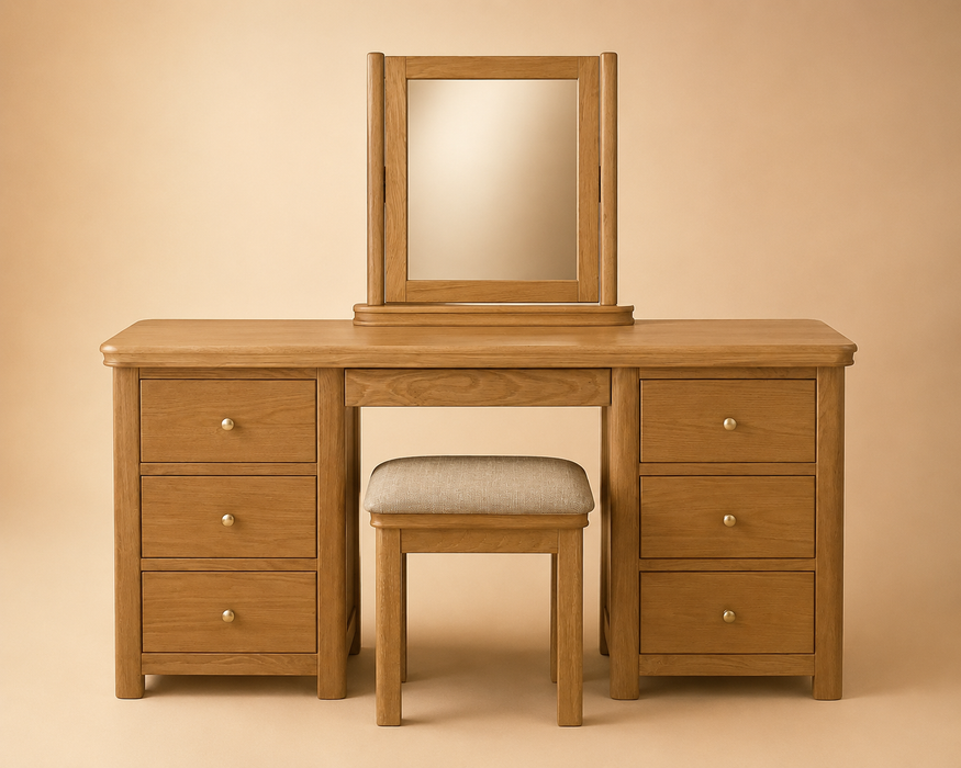 Toulouse Solid Oak Dressing Table Set