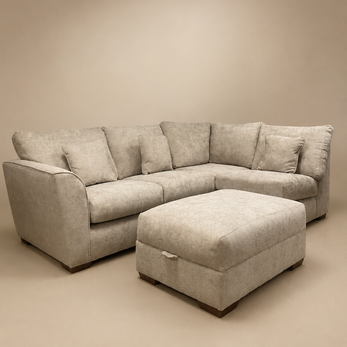 Amy Corner Sofa with Ottoman Pouffe