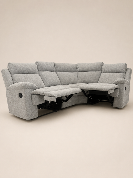 Chicago Light Grey Small Corner Manual Recliner Suite