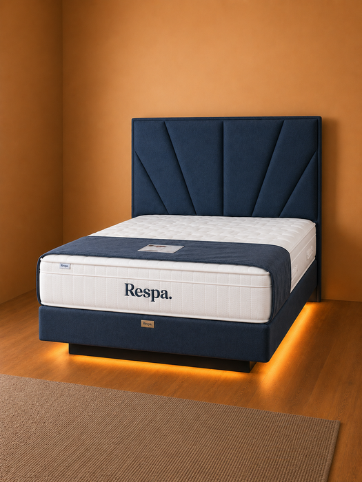 Respa Double Illuminating Floating Divan with Sunrise Headboard