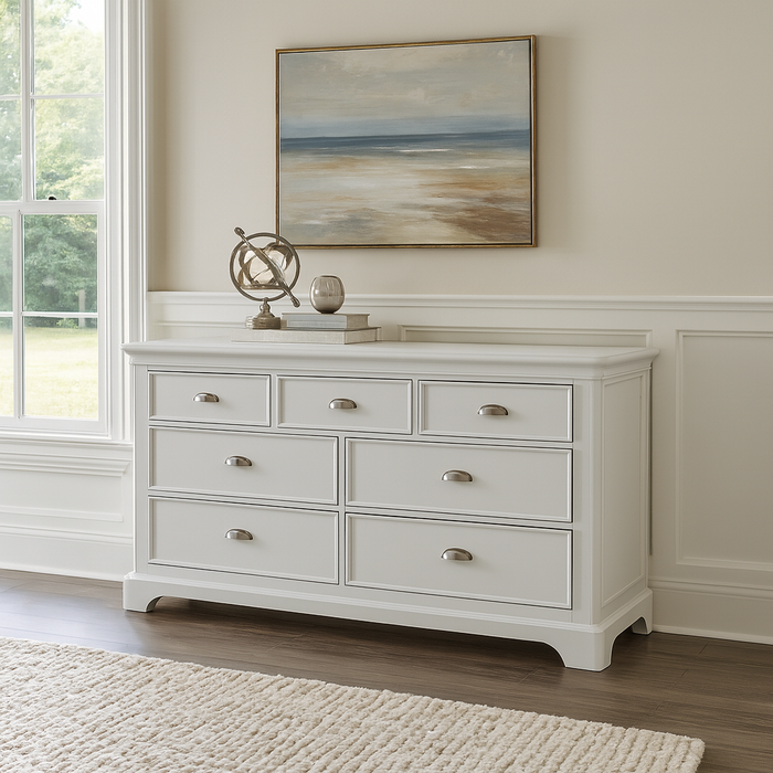 Modern Wide Chest Of Drawers | Coastal Collection | Satin Finish