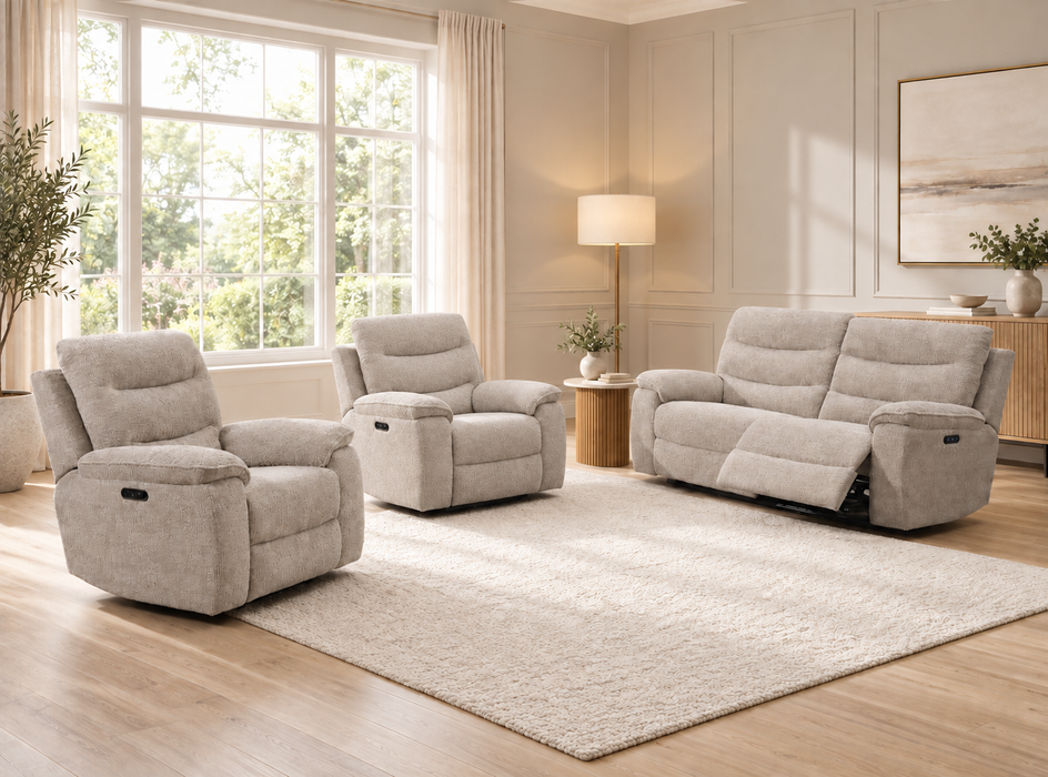 Adare Power reclining Mink Suite 3+1+1