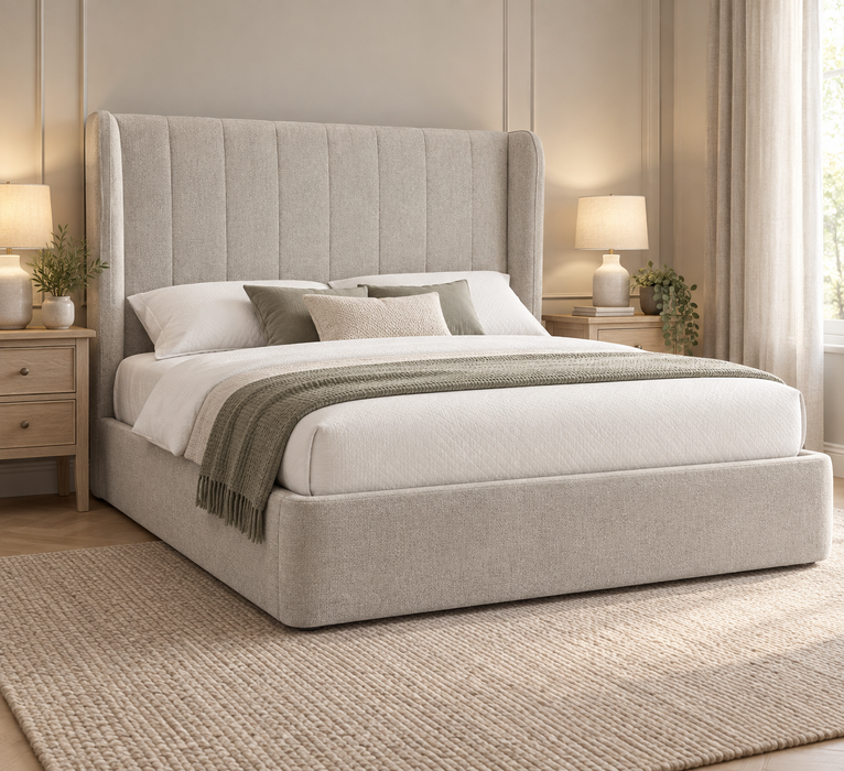 Delphine Ottoman Bedframe – Grey