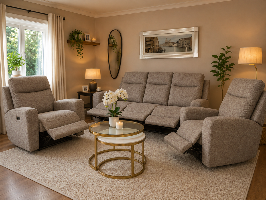 Harper 3+1+1 Power Recliner Suite – Taupe