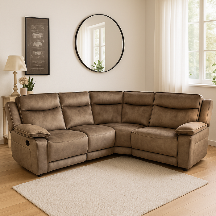 Manual Recliner Corner Sofa | Mink Colour | Arizona Collection