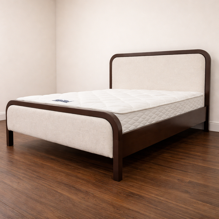 Octavia Soft Linen Bedframe | Walnut Colour