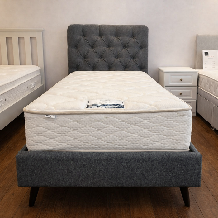 Alice Single Bedframe Dark Grey Button Back