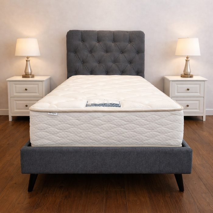 Alice Single Bedframe Dark Grey Button Back