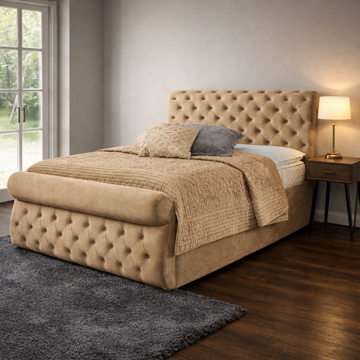 Mustard - Swan Velvet Bedframe