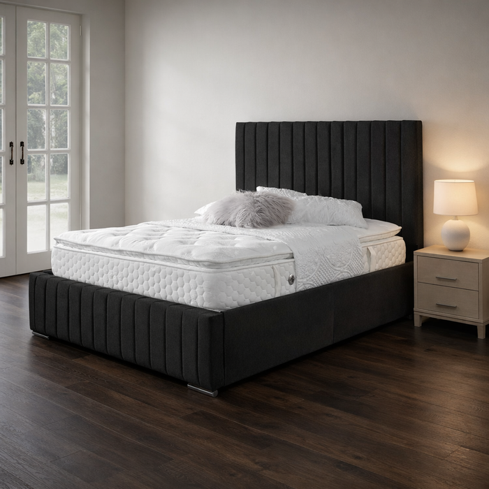 Naples Black - Bella Velvet Bedframe