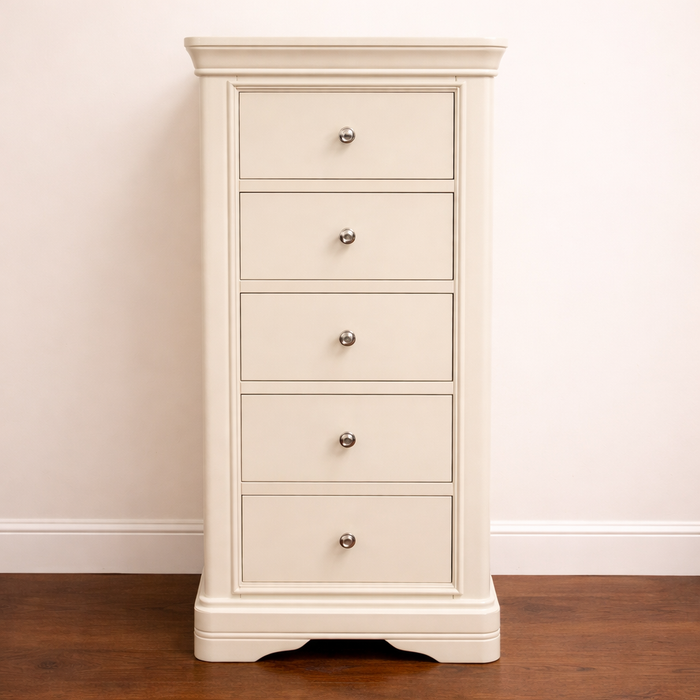 Mabel Bone Narrow Chest With 5 Drawers