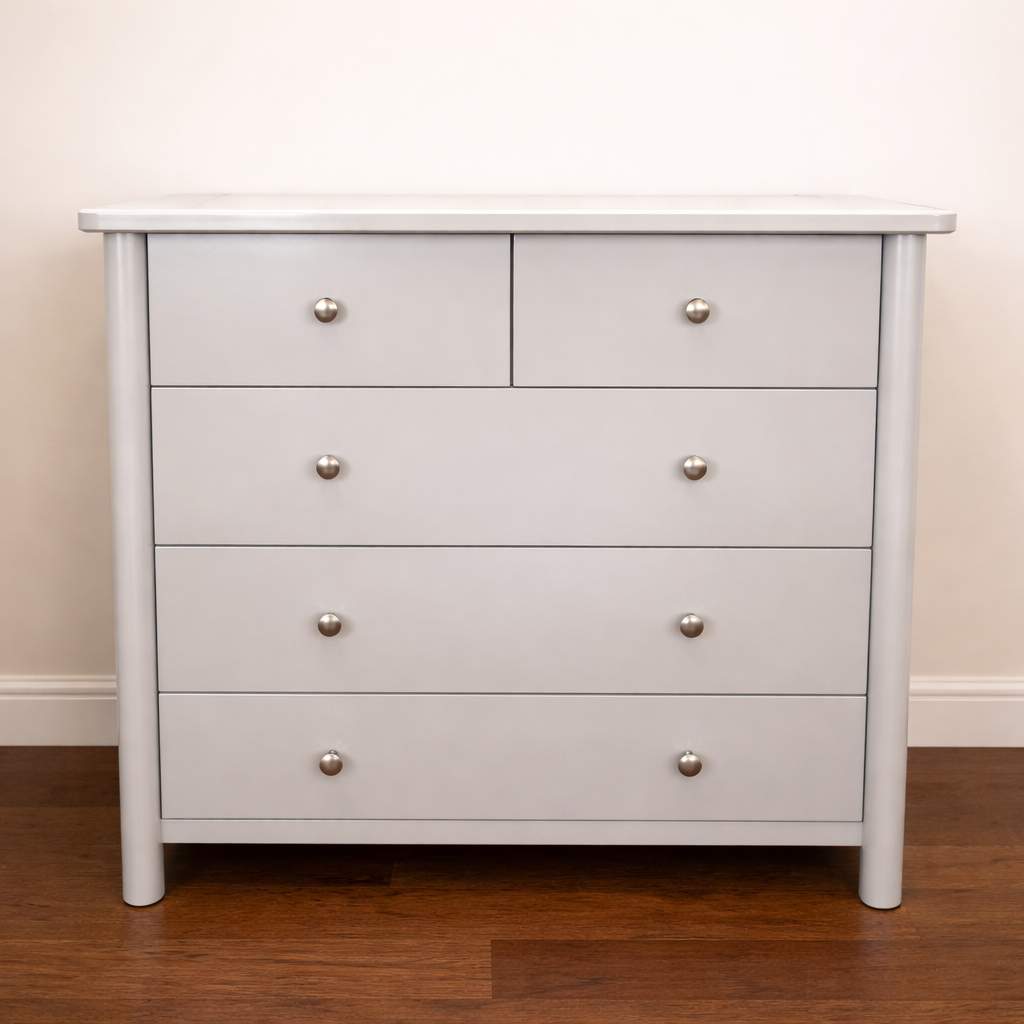 Paris Tall Grey Chest with 5 Drawer