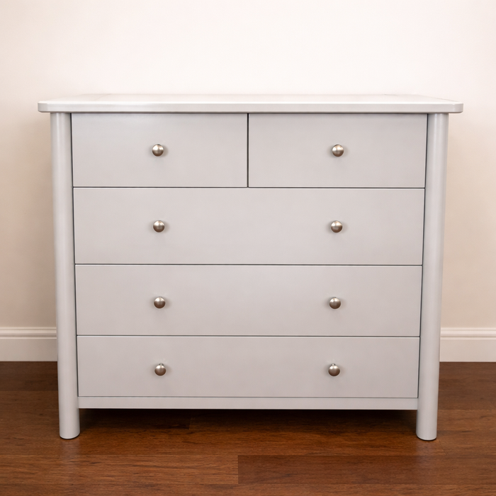 Paris Tall Grey Chest with 5 Drawer