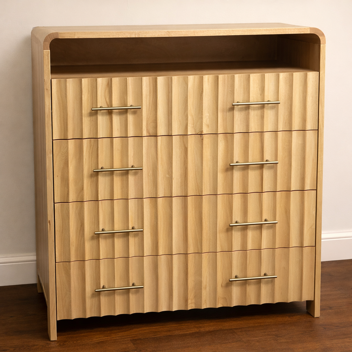 Riveo Natural Oak Tall Chest With 4 drawer