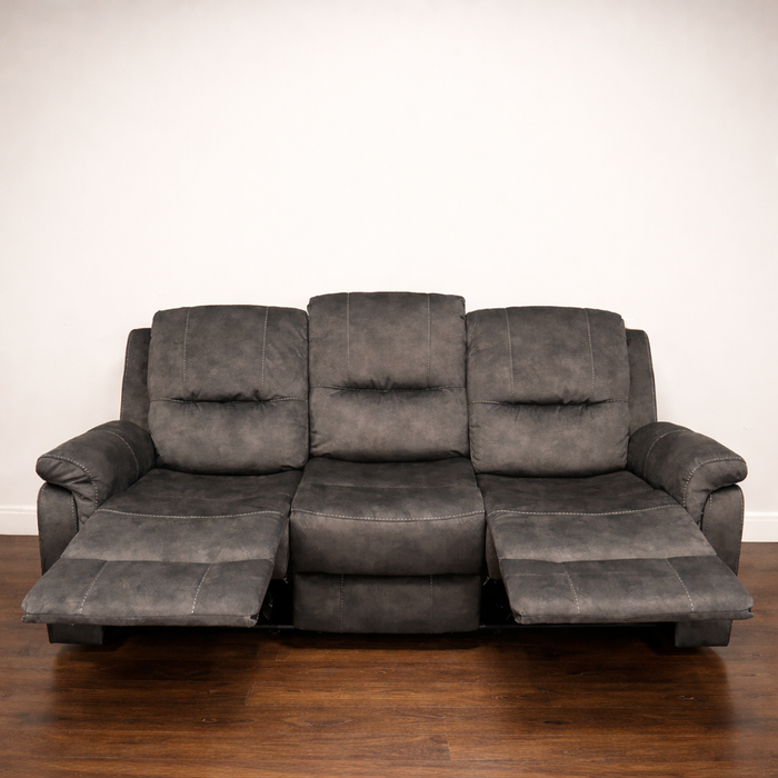 5 Seater Chicago Dark Grey Manual Recliner Sofa Suite
