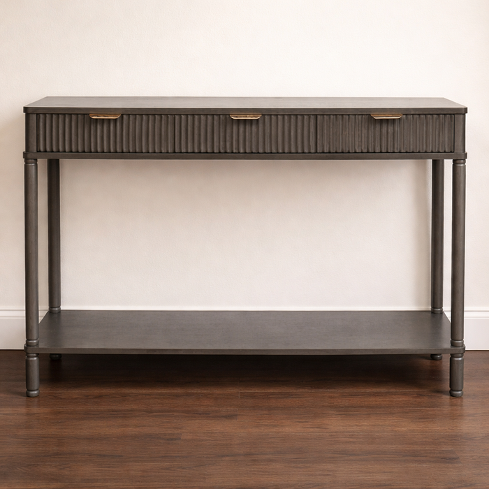 Harmon Grey 3 Drawer Console Table