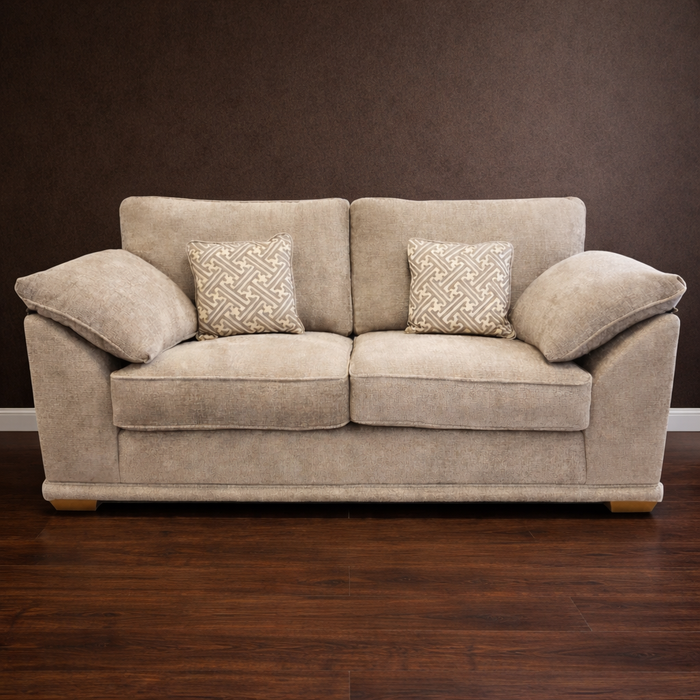 Lucy 3 Seater Genesis Dove Fabric Sofa