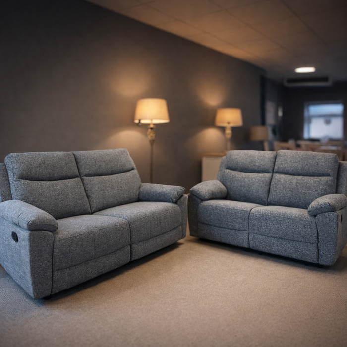 Mallow Smoke 3+2 Manual Reclining Sofa Suite Set