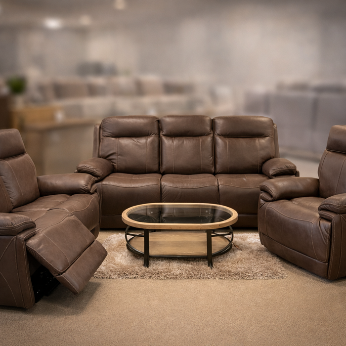 Oslo Chocolate | 3+2+1 Motorised Reclining Sofa Suite