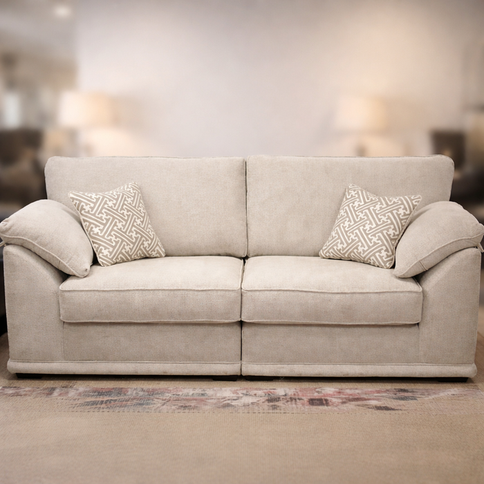 Lucy Enzo Stone 4 Seater Fabric Sofa