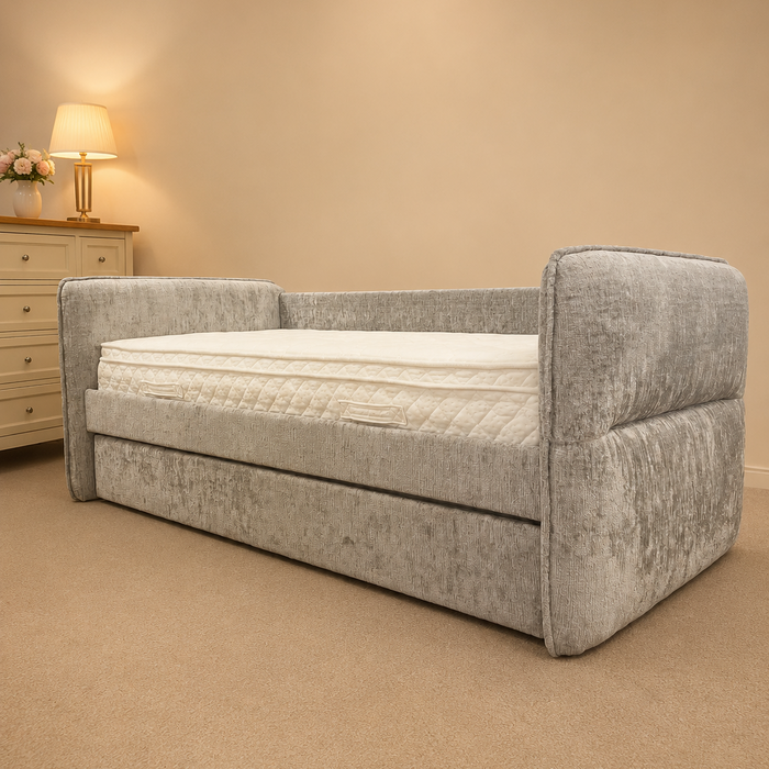 Newport Silver Day Bed | Fabric