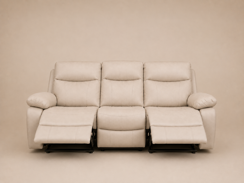 3+2+1 Seater Positano Beige Manual Recliner Sofa Suite