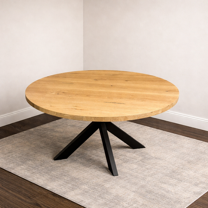 Onyx Veneered Oak Round Dining Table