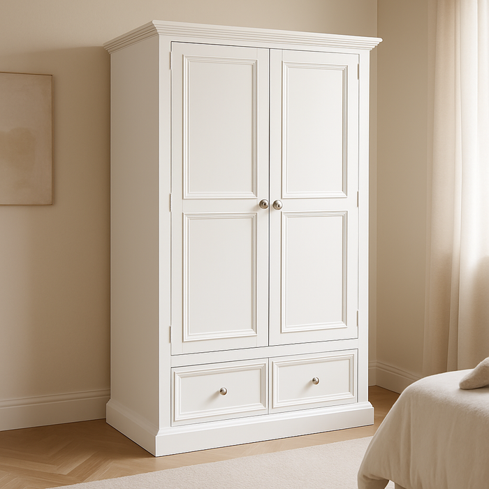 Trent White Solid Pine Wardrobe