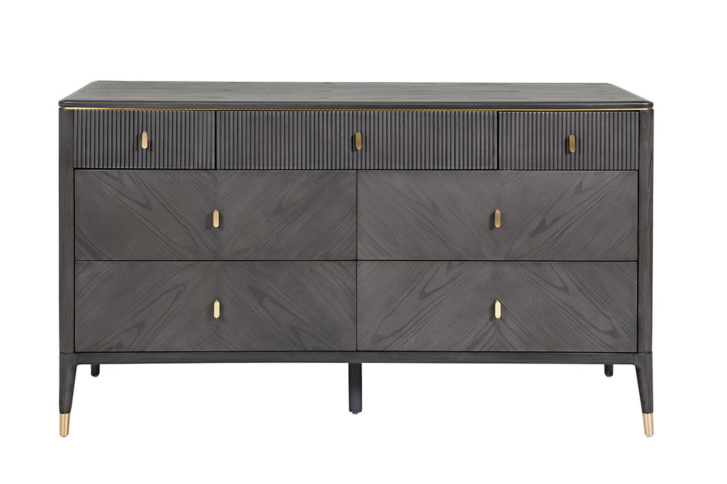 EBONY WIDE CHEST OF DRAWERS