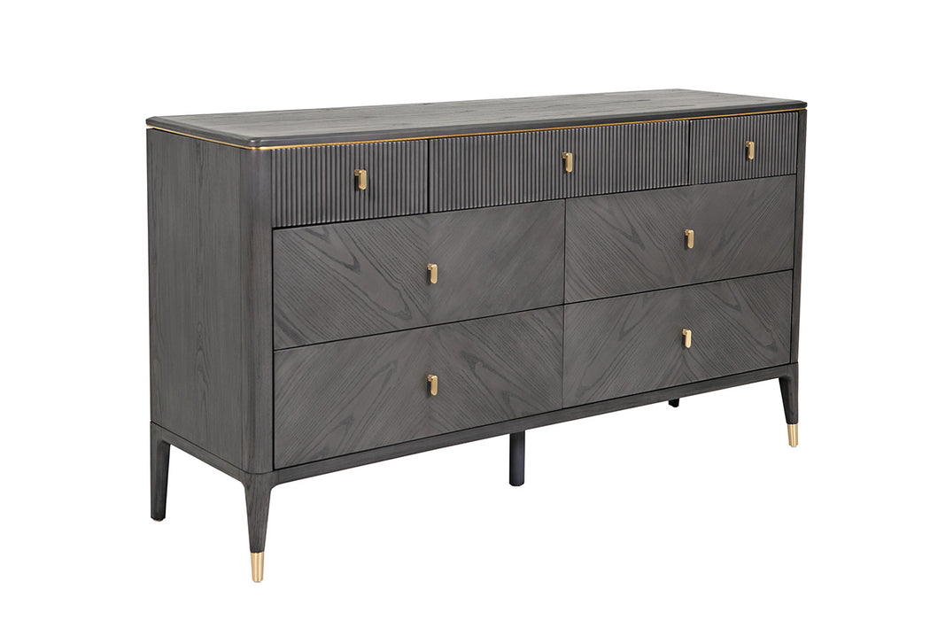 EBONY WIDE CHEST OF DRAWERS