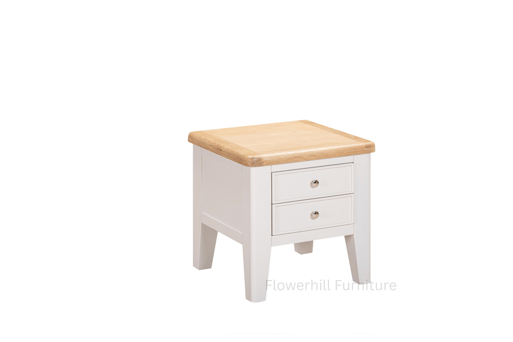 Maya 2 Drawer Oak Lamp Table