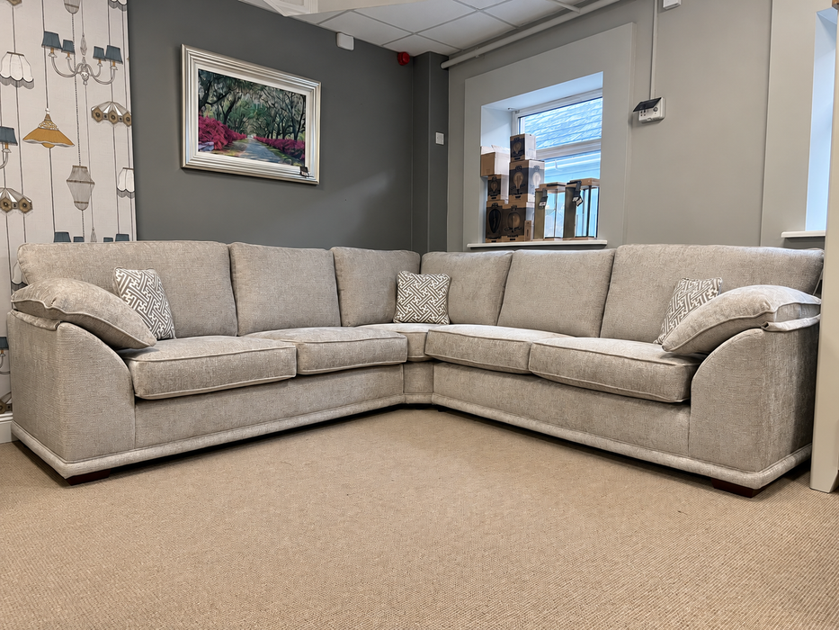 Lucy Large Corner Sofa – Enzo Stone Fabric